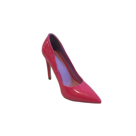 *Heart in D 'Barbie' Bubble Gum Pink Pointed Toe Stiletto Pumps Patent Leather - Picture 1 of 7